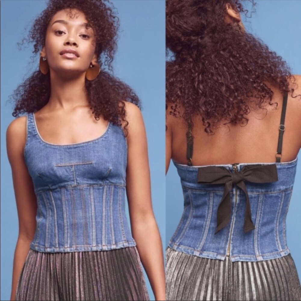 Anthropologie denim crop top
